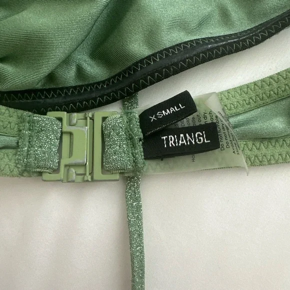 Triangl green sparkly bikini XS - Picture 2 of 5